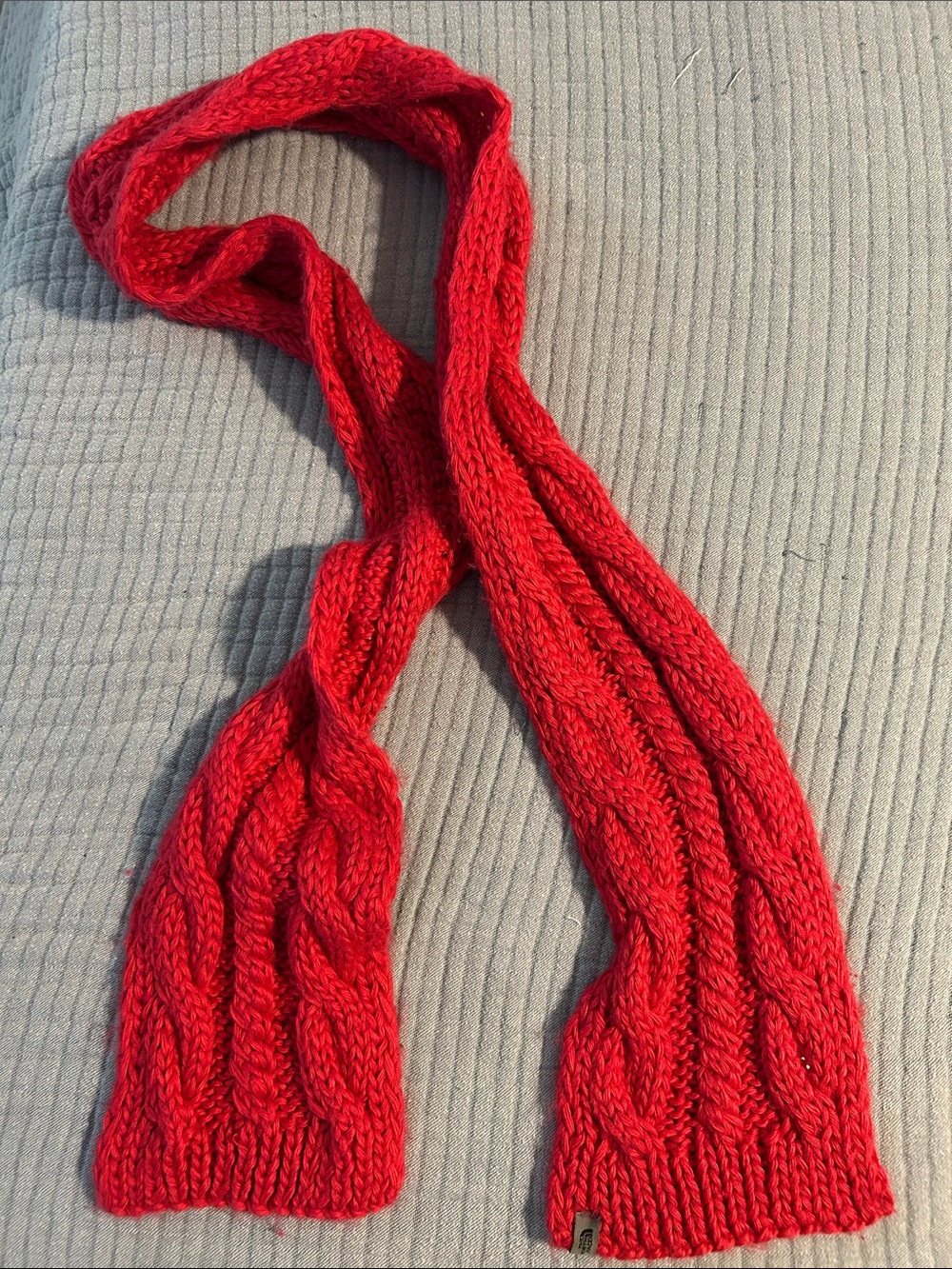 The North Face Red Cable Knit Scarf
